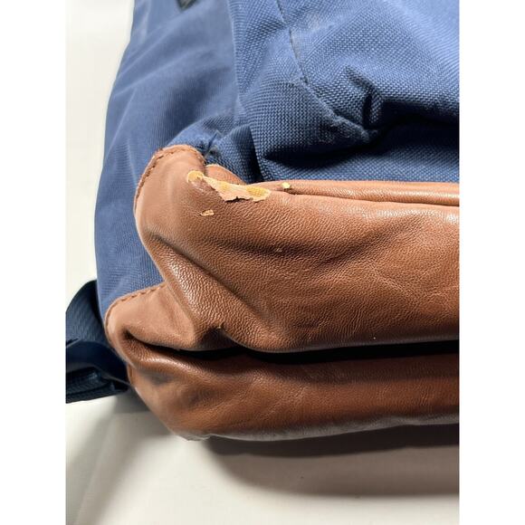 HERSCHEL Backpack Pop Quiz Canvas Leather Trim Waterproof Blue 22L - Picture 9 of 16